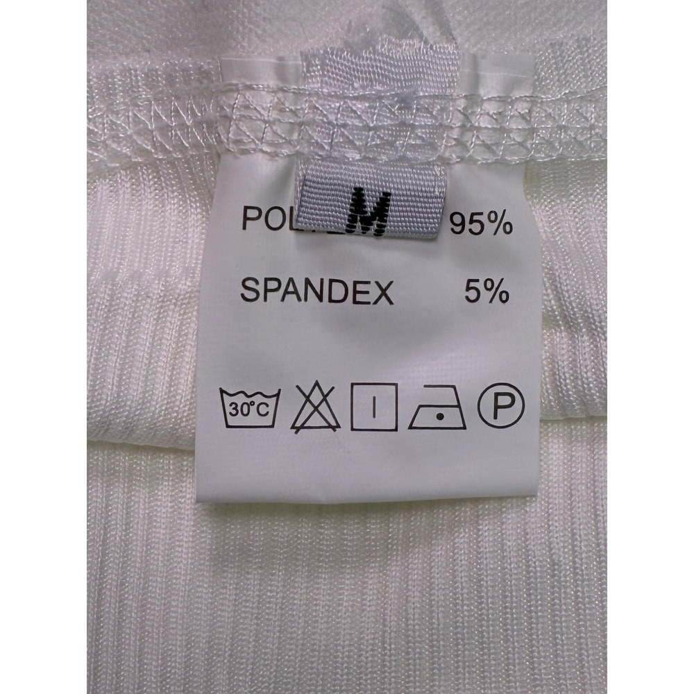 White Ribbed Knit 2-Piece Lounge Set Bralette and Leggings Size M - Picture 3 of 10